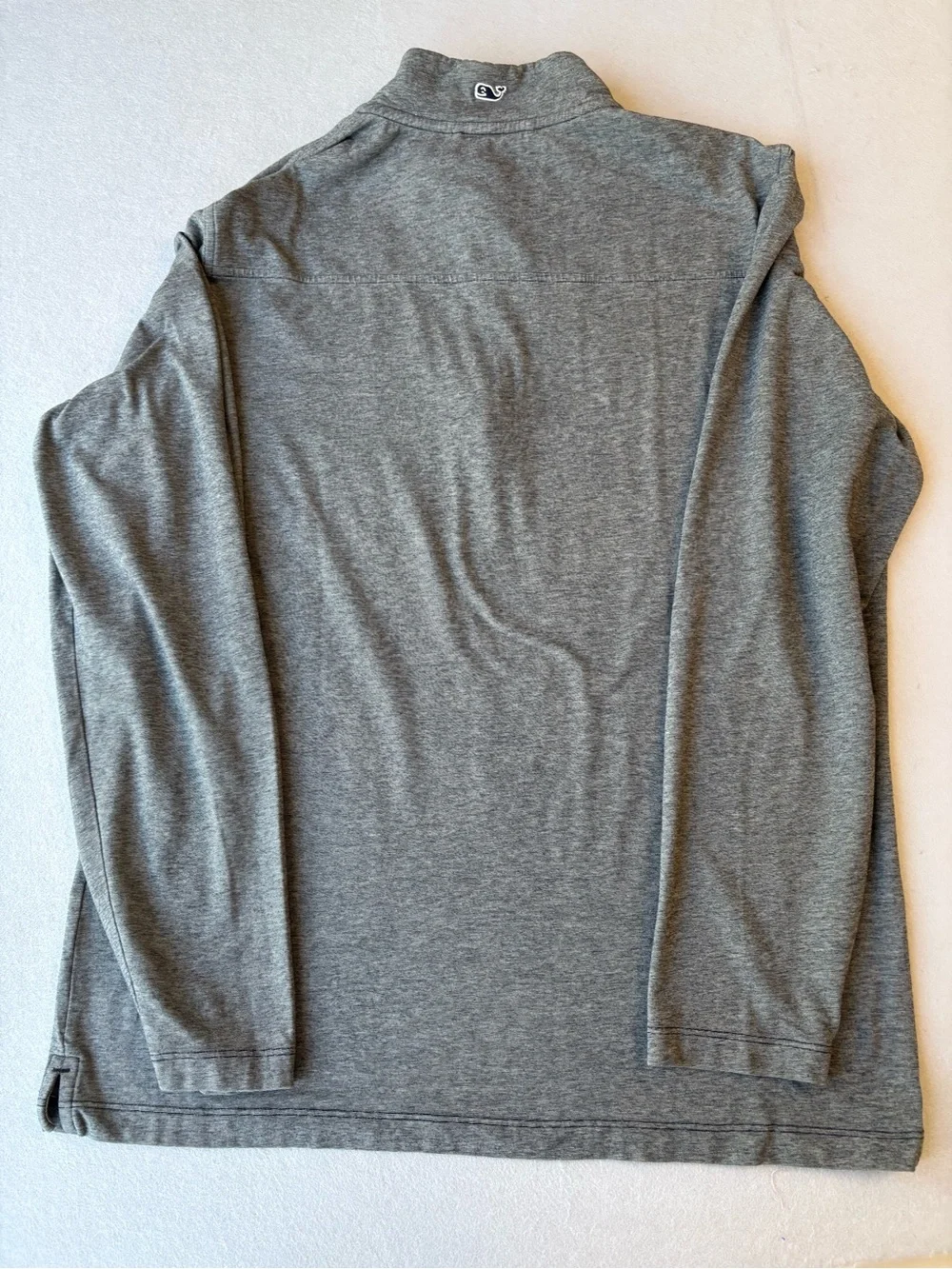 Vineyard Vines Edgartown Heathered Gray Quarter Zip Pima Cotton Pullover M prep